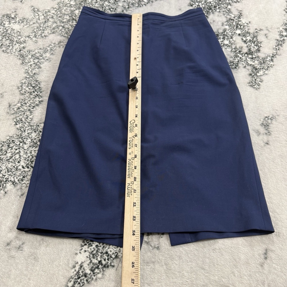 Theory‎ Pencil Skirt Womens 6 Navy Wool Stretch Career Office Classic Hemdall - Picture 5 of 12